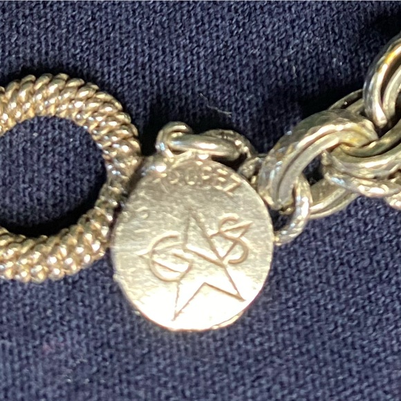 Vintage Gas Bijoux St. Tropez Charm Bracelet - Silver Plated & Crystals - 8” - Picture 4 of 6